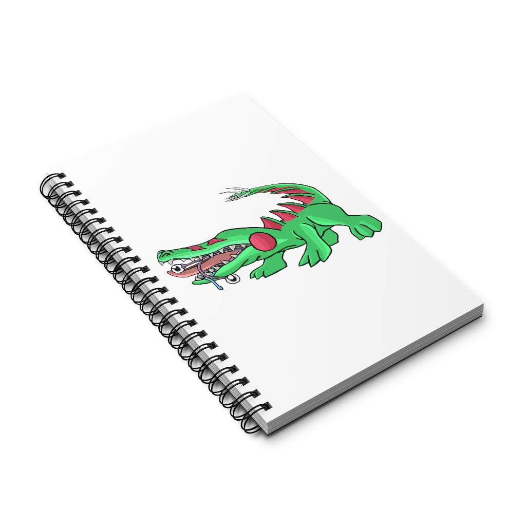 Crocodilas Spiral Journal featuring various styles including blank, dot grid, lined, and task manager formats with a colorful front cover.