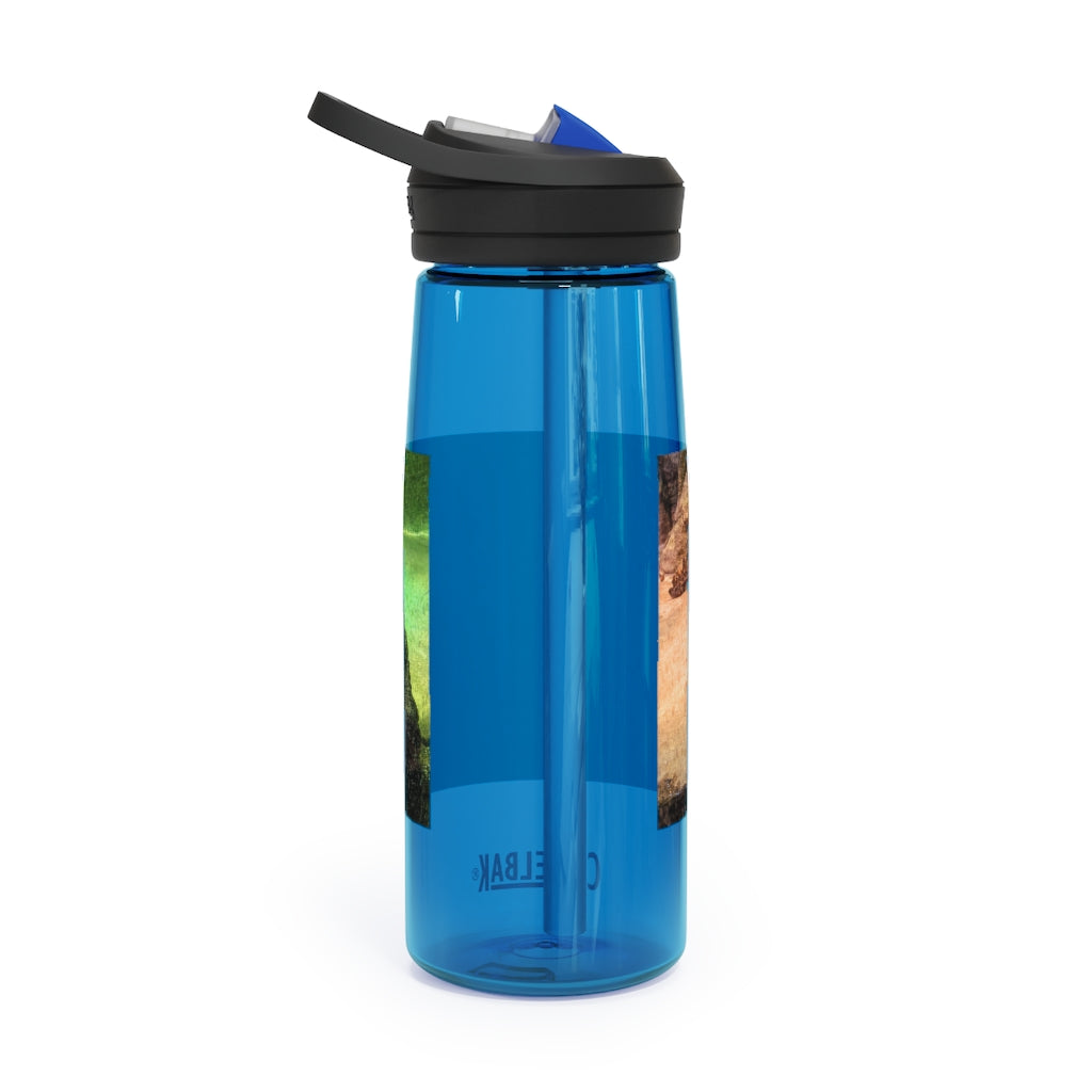 Crocodile CamelBak Eddy® Water Bottle in 20oz and 25oz sizes, showcasing its durable Tritan™ material and spill-proof design.