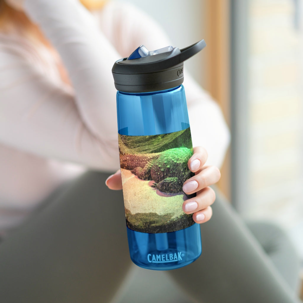 Crocodile CamelBak Eddy® Water Bottle in 20oz and 25oz sizes, showcasing its durable Tritan™ material and spill-proof design.