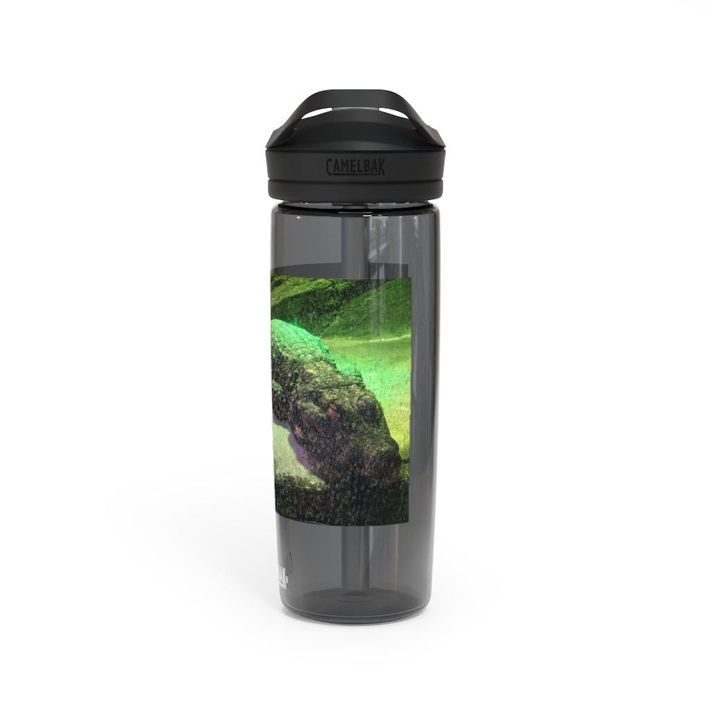 Crocodile CamelBak Eddy® Water Bottle in 20oz and 25oz sizes, showcasing its durable Tritan™ material and spill-proof design.