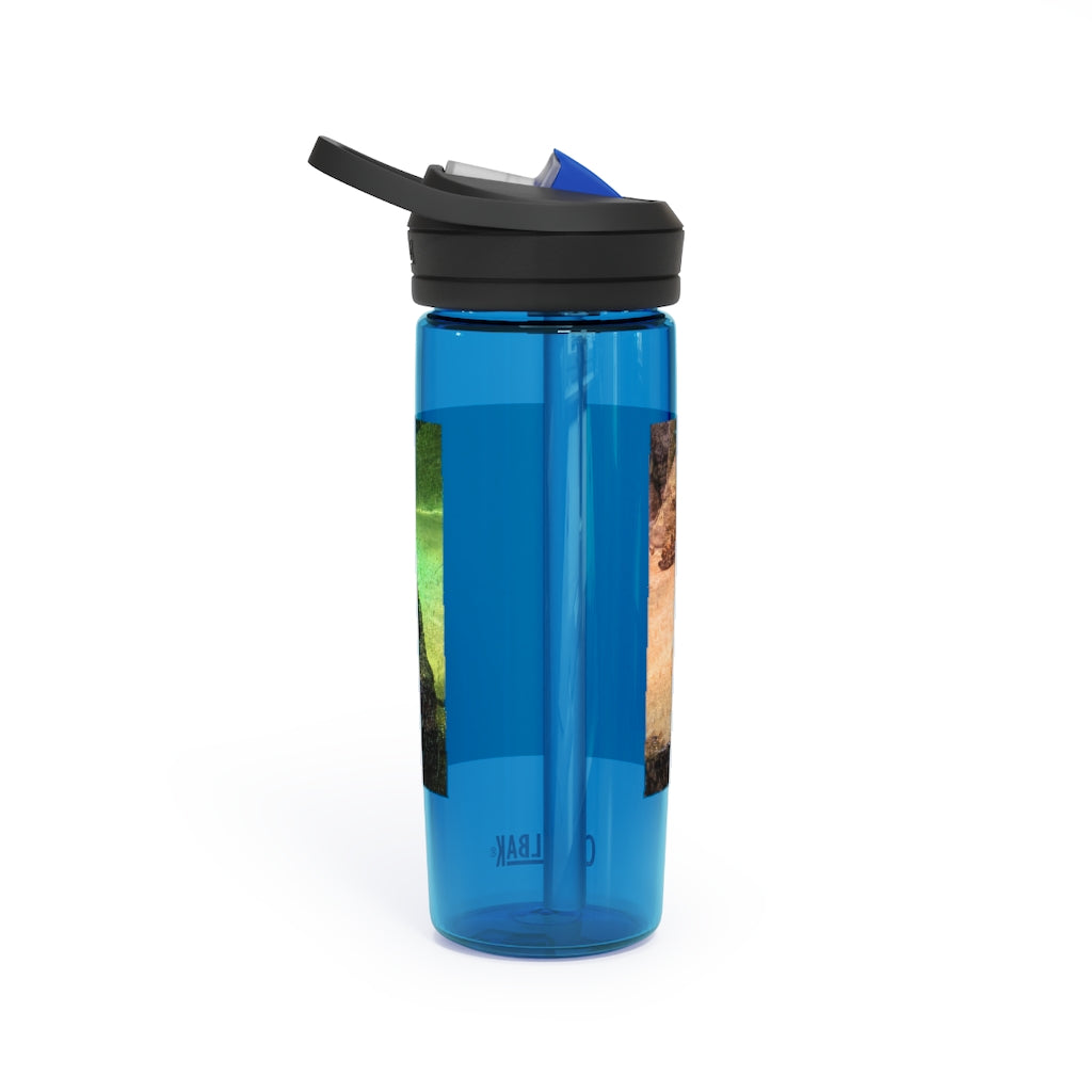 Crocodile CamelBak Eddy® Water Bottle in 20oz and 25oz sizes, showcasing its durable Tritan™ material and spill-proof design.