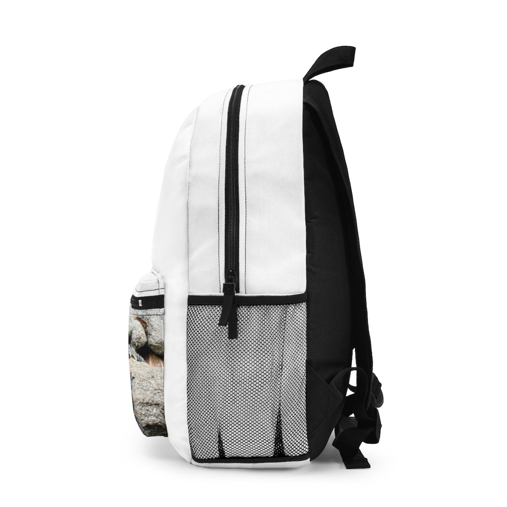 Crocodiles Backpack made in USA, showcasing its durable spun polyester material and adjustable shoulder straps.