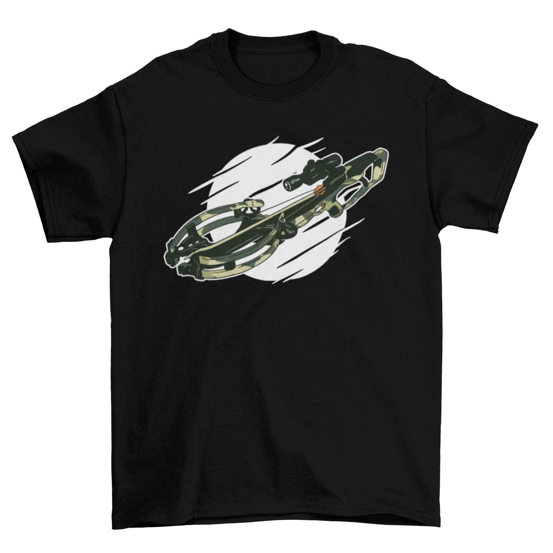 A stylish Crossbow t-shirt featuring a detailed illustration of a crossbow, perfect for archery enthusiasts.