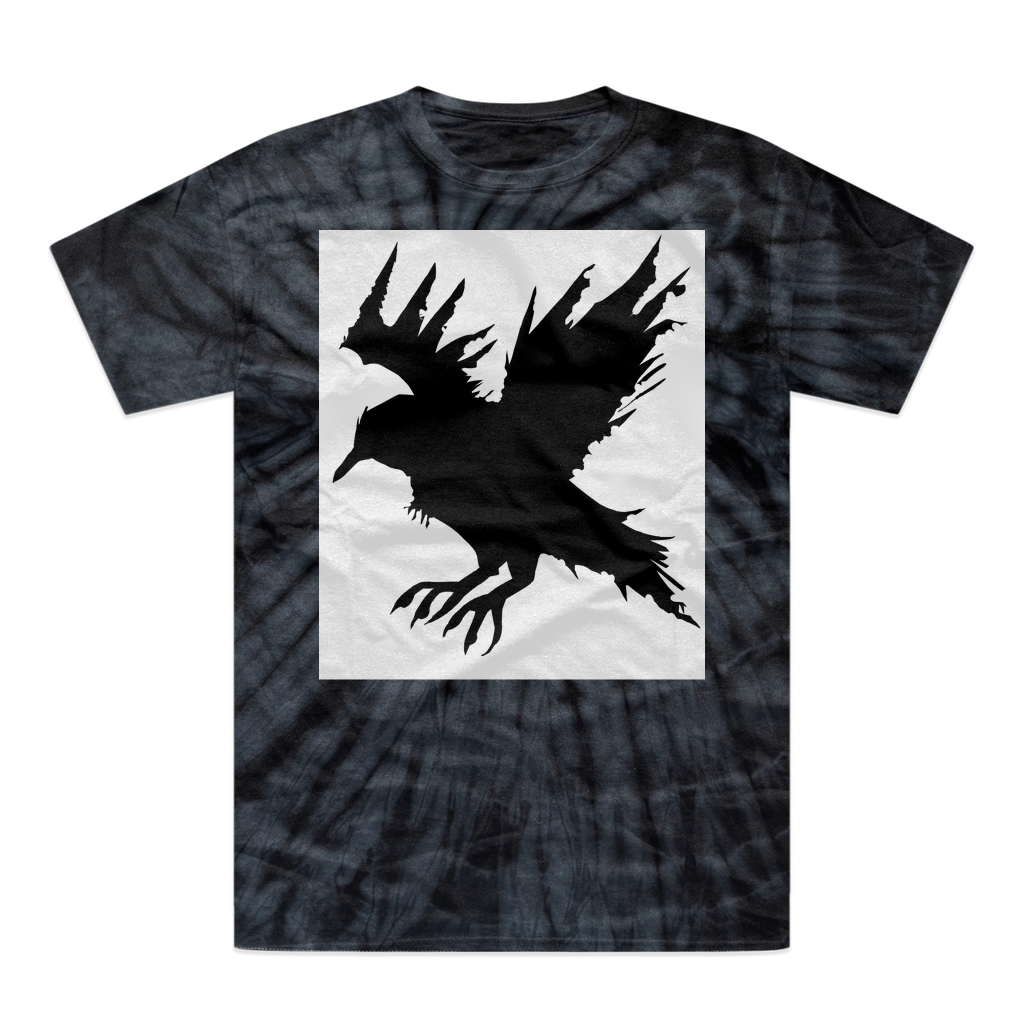 Crow Tonal Spider Tie-Dye T-Shirt showcasing vibrant colors and unique patterns, made from heavyweight cotton with a comfortable fit.