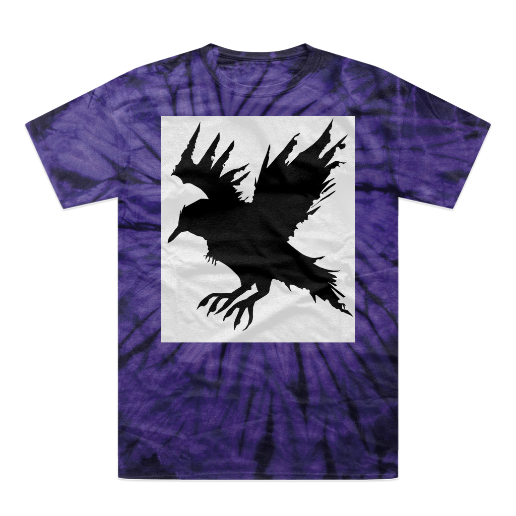 Crow Tonal Spider Tie-Dye T-Shirt showcasing vibrant colors and unique patterns, made from heavyweight cotton with a comfortable fit.