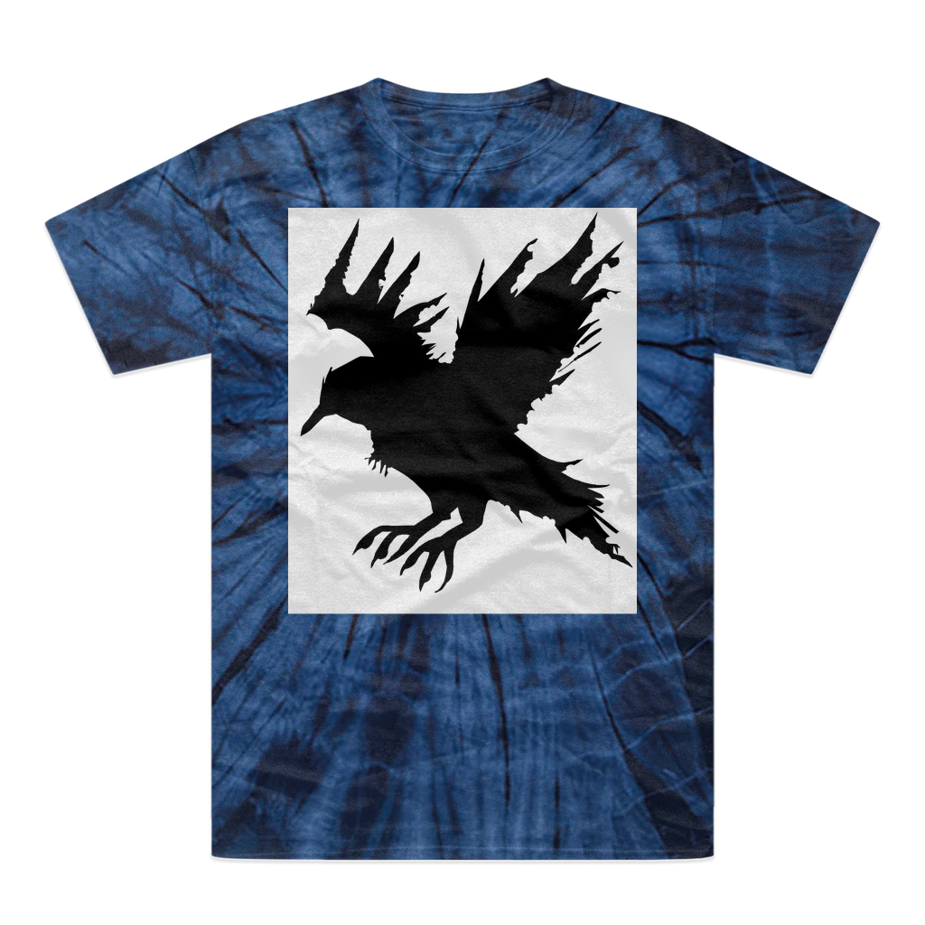 Crow Tonal Spider Tie-Dye T-Shirt showcasing vibrant colors and unique patterns, made from heavyweight cotton with a comfortable fit.