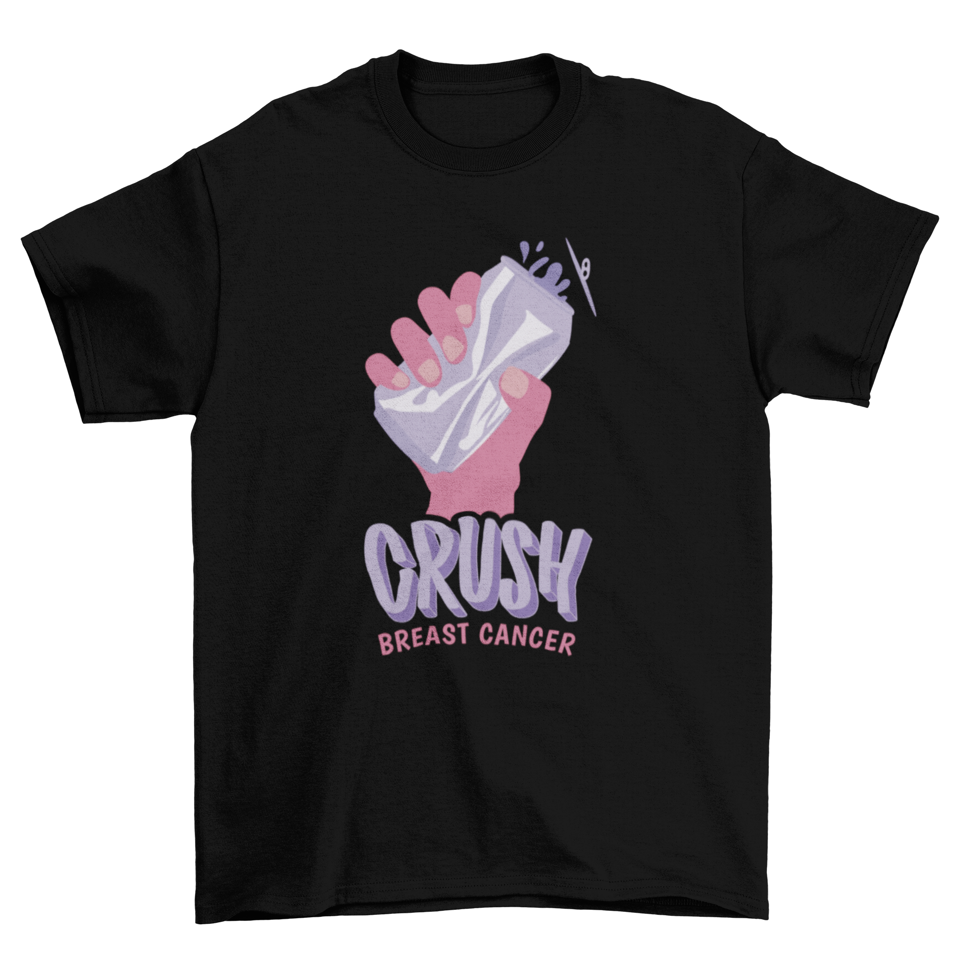 Crush Breast Cancer Quote T-Shirt featuring a bold design and soft fabric, perfect for raising awareness.