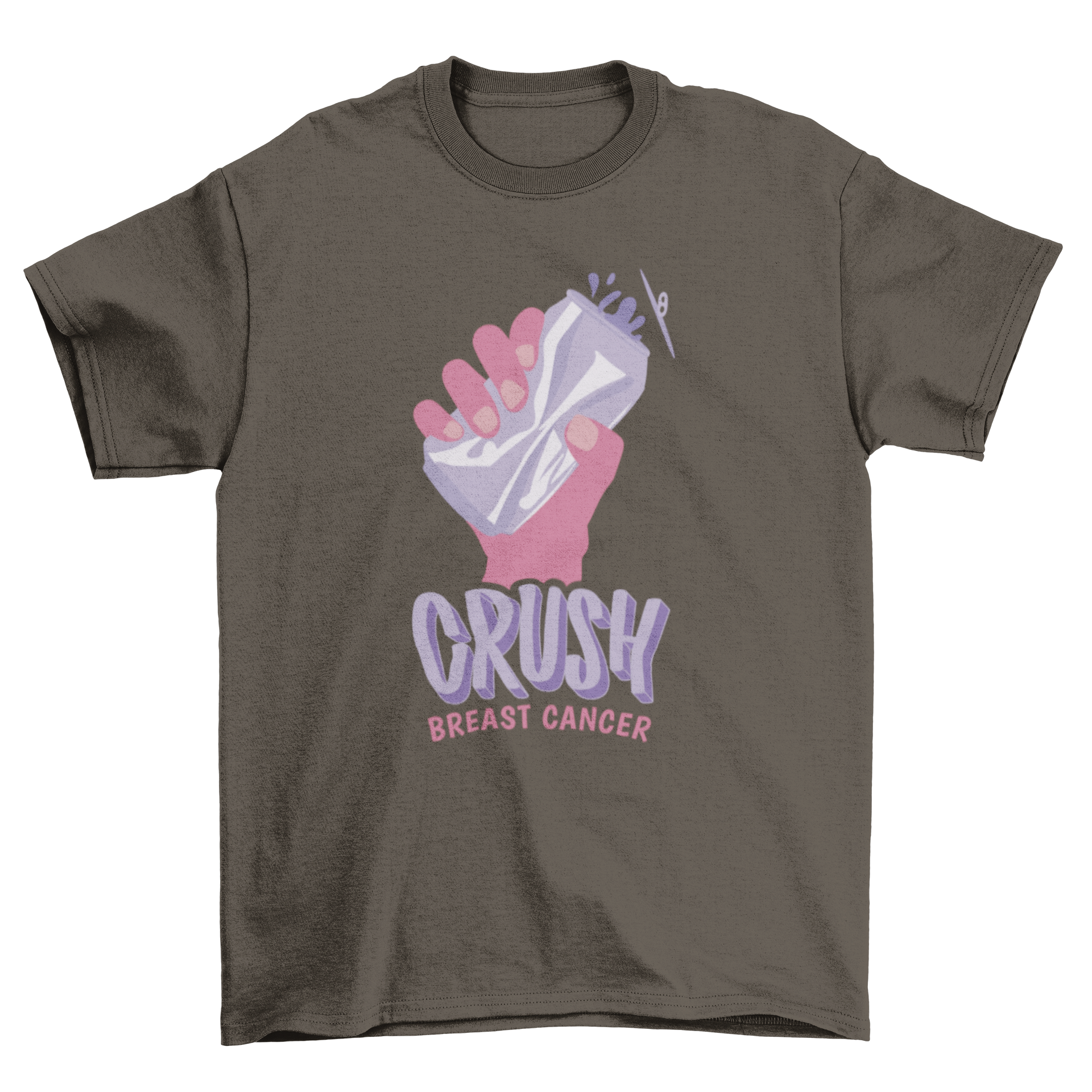 Crush Breast Cancer Quote T-Shirt featuring a bold design and soft fabric, perfect for raising awareness.