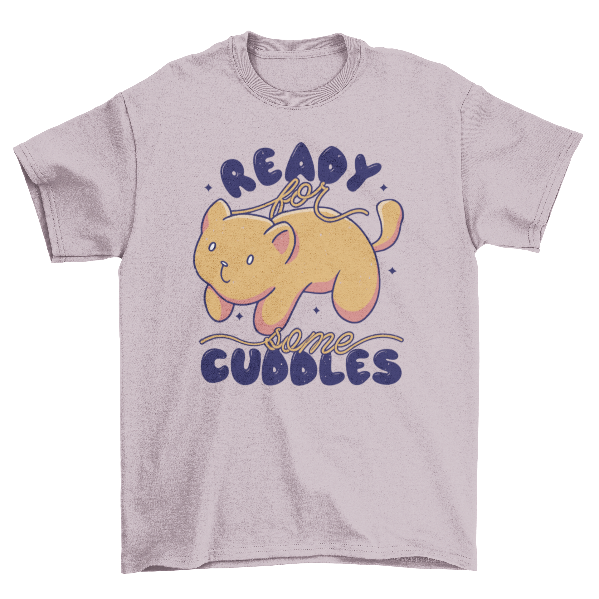 Cuddle Cat T-Shirt featuring a cute cat graphic and the quote 'Ready for some cuddles' on a soft fabric.