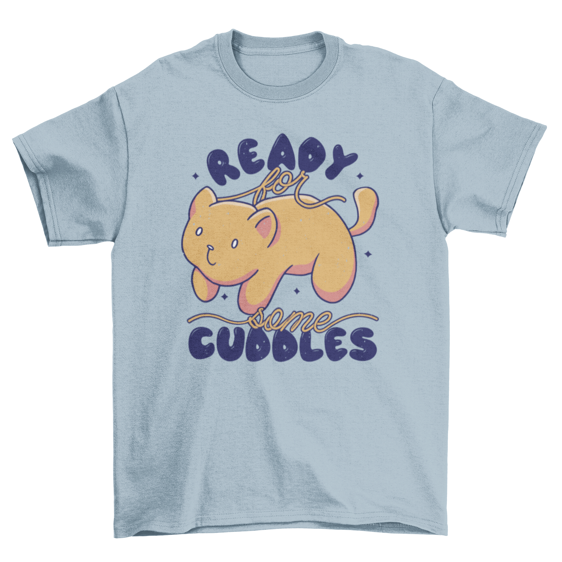 Cuddle Cat T-Shirt featuring a cute cat graphic and the quote 'Ready for some cuddles' on a soft fabric.