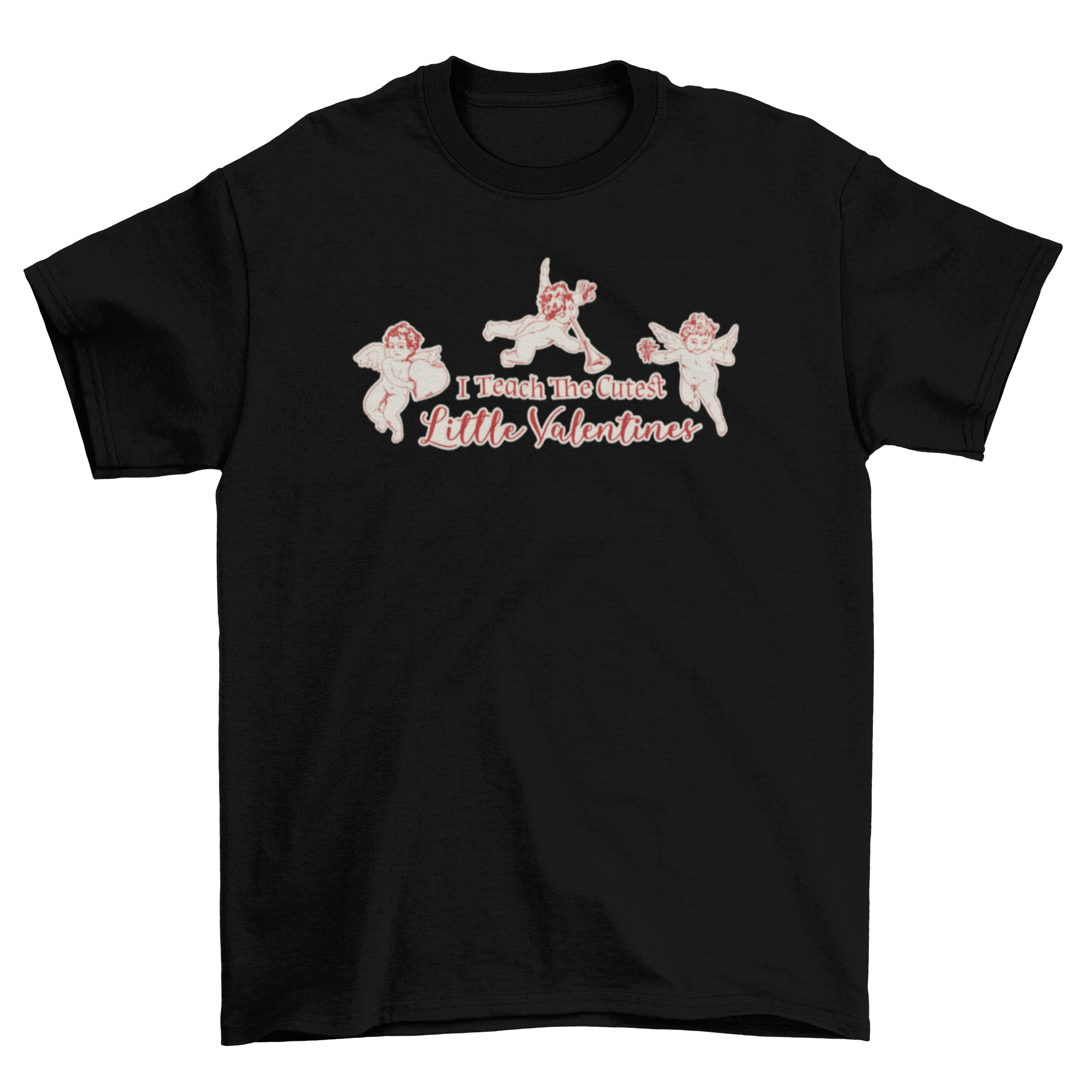 Cupid Babies Valentine's Day T-shirt featuring three cute cupid babies and a heartwarming quote.