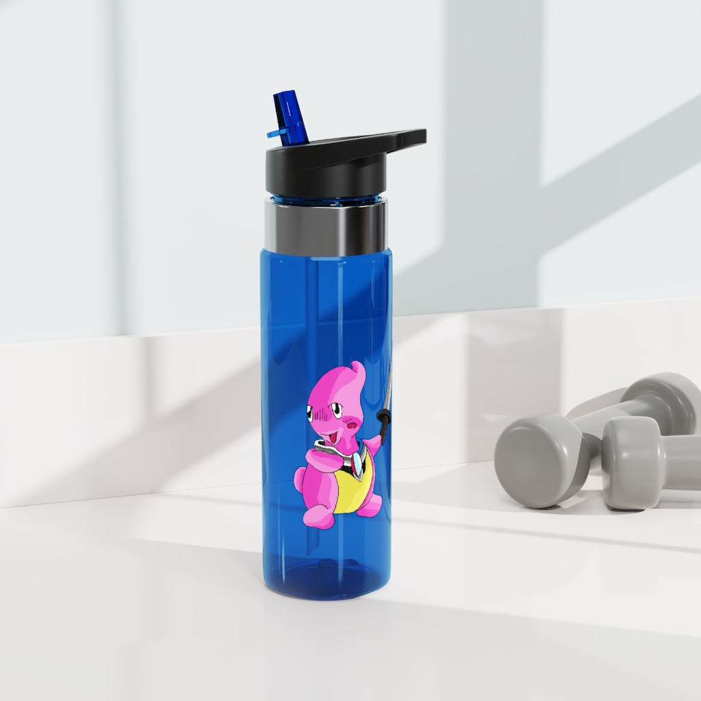 Curswordsman Kensington Tritan™ Sport Bottle in vibrant colors with a carabiner hook, showcasing its sleek design and spill-resistant lid.