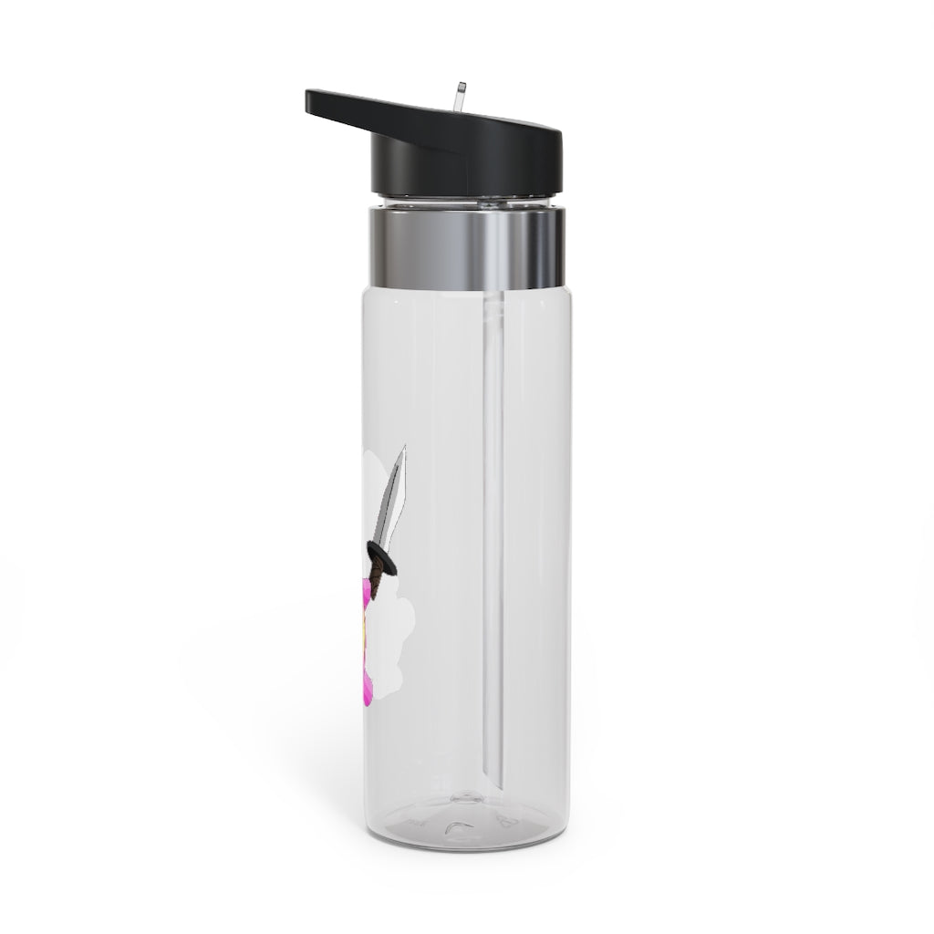 Curswordsman Kensington Tritan™ Sport Bottle in vibrant colors with a carabiner hook, showcasing its sleek design and spill-resistant lid.