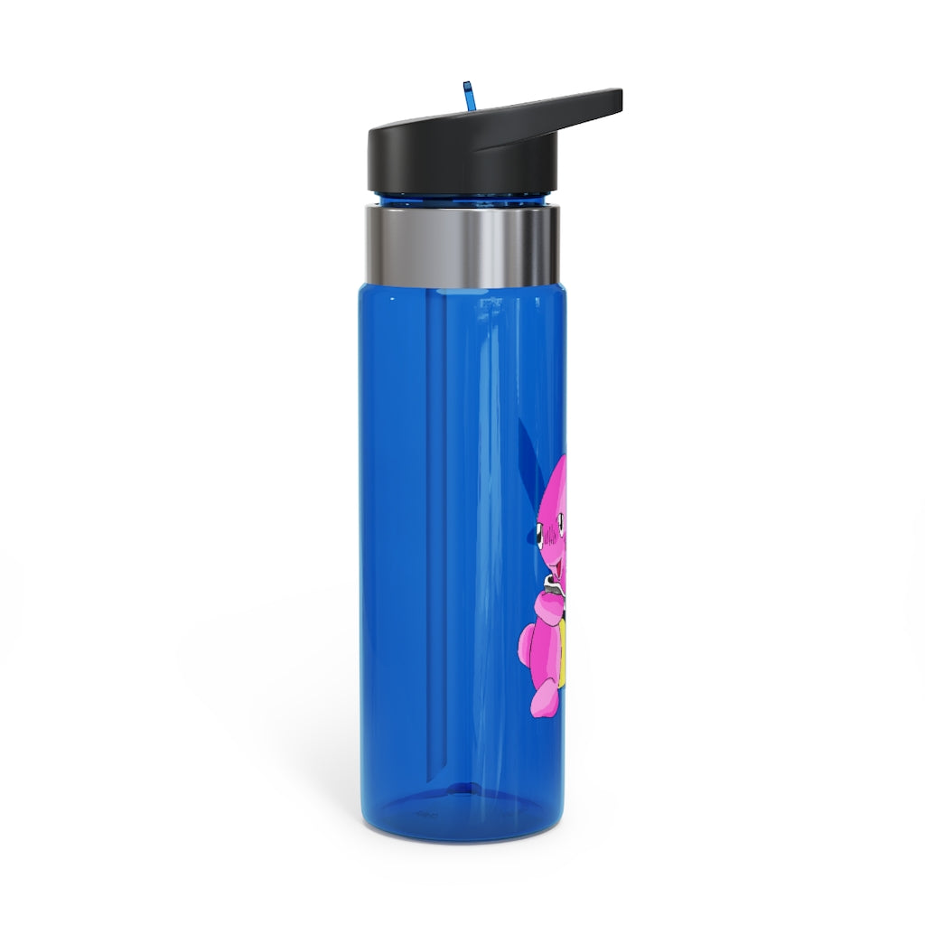 Curswordsman Kensington Tritan™ Sport Bottle in vibrant colors with a carabiner hook, showcasing its sleek design and spill-resistant lid.