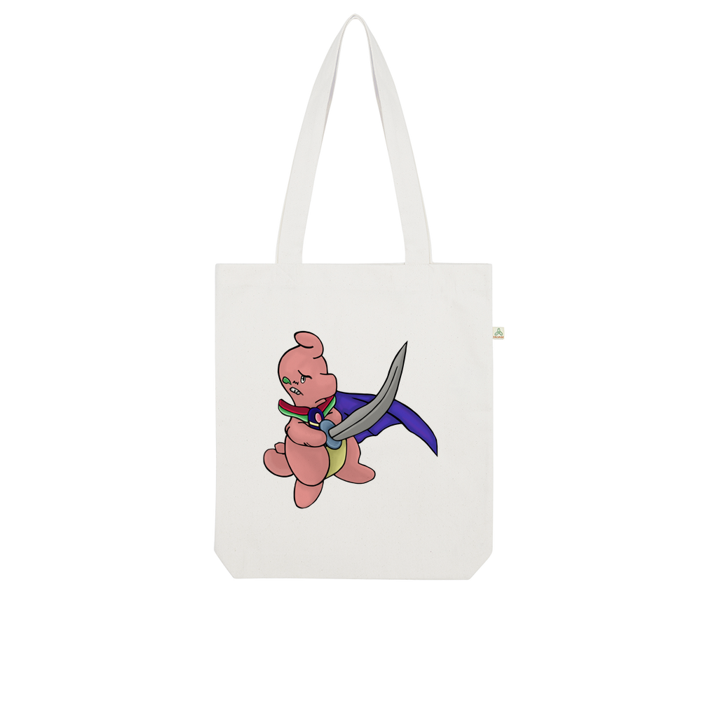 Curswordsman Organic Tote Bag made from 100% combed organic cotton, featuring a stylish twill weave design in various colors.