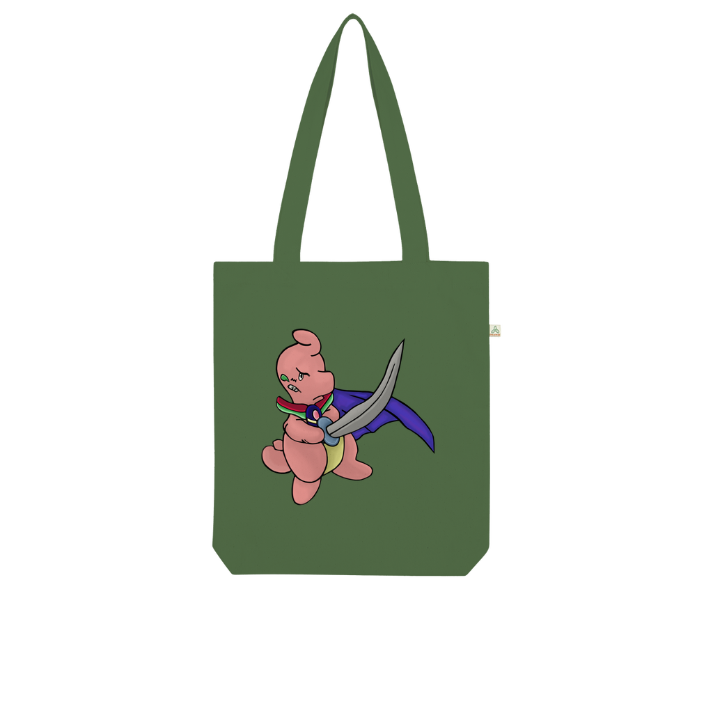 Curswordsman Organic Tote Bag made from 100% combed organic cotton, featuring a stylish twill weave design in various colors.