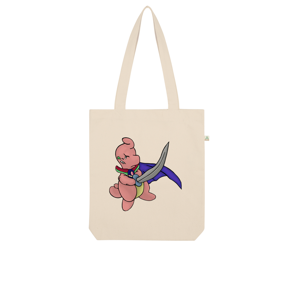 Curswordsman Organic Tote Bag made from 100% combed organic cotton, featuring a stylish twill weave design in various colors.