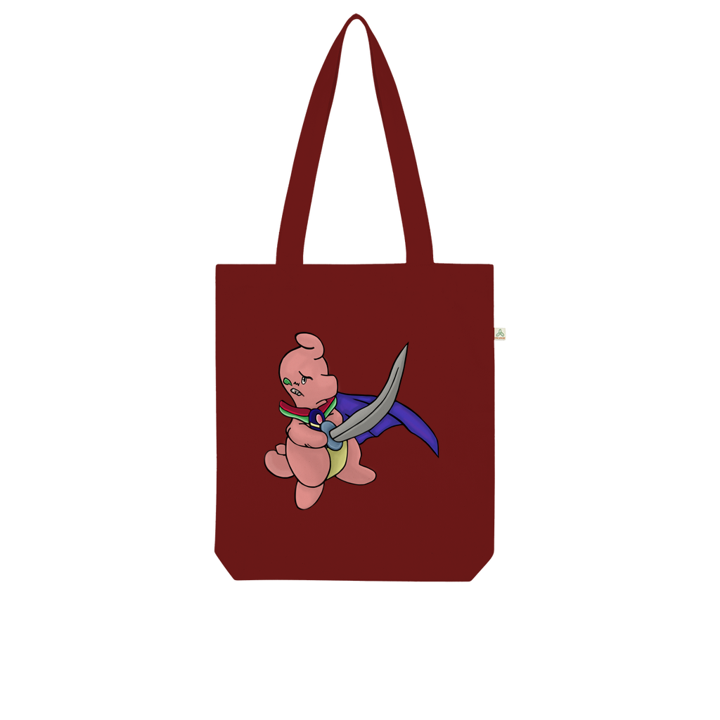 Curswordsman Organic Tote Bag made from 100% combed organic cotton, featuring a stylish twill weave design in various colors.