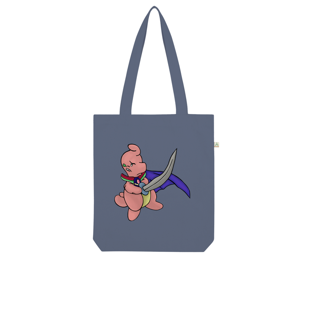 Curswordsman Organic Tote Bag made from 100% combed organic cotton, featuring a stylish twill weave design in various colors.