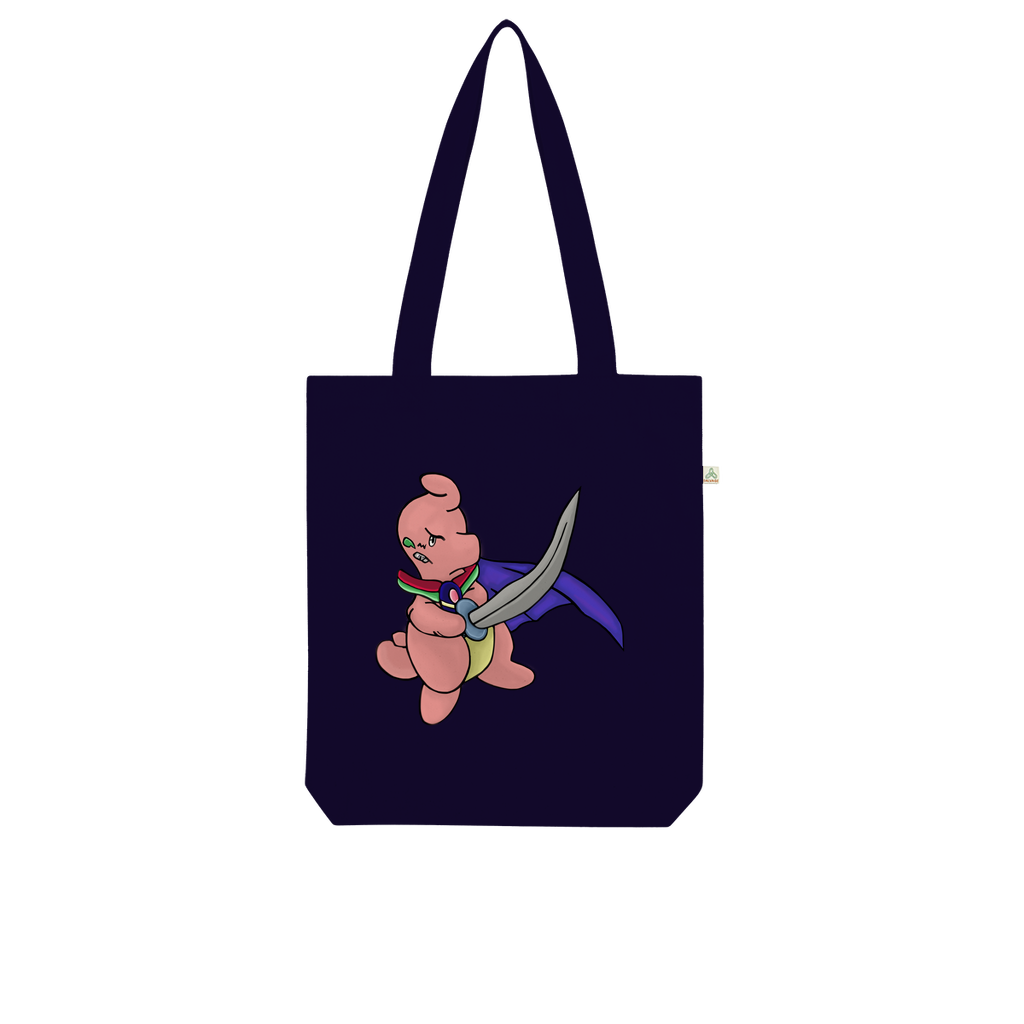 Curswordsman Organic Tote Bag made from 100% combed organic cotton, featuring a stylish twill weave design in various colors.