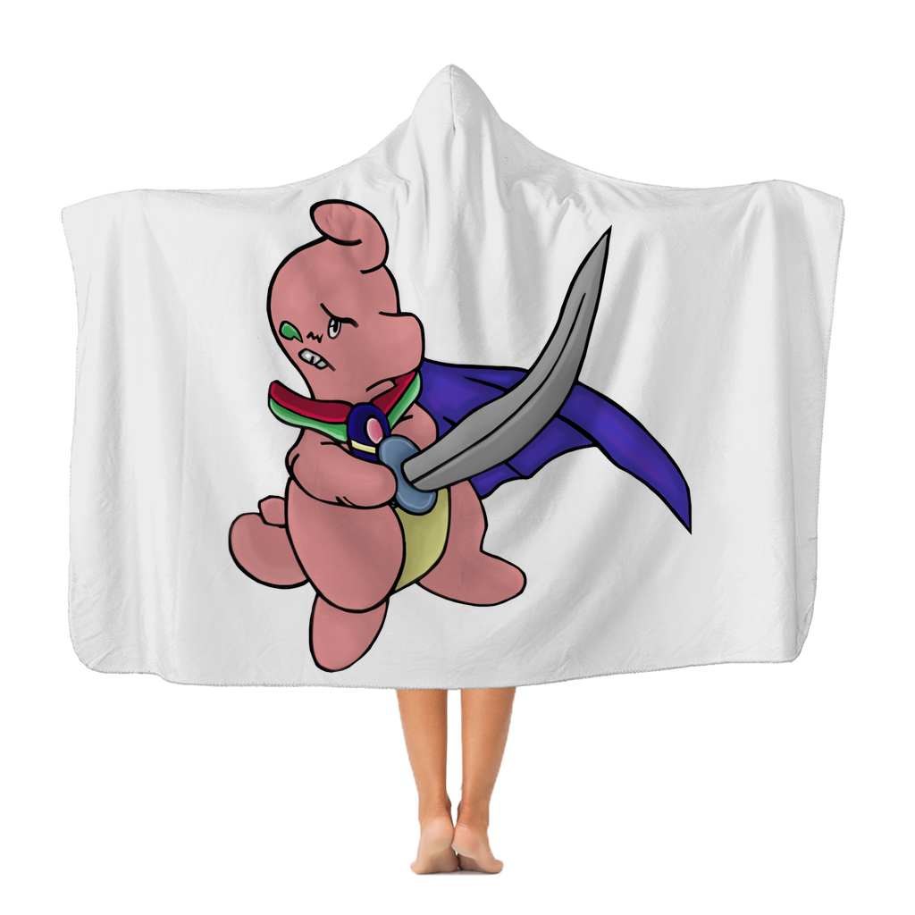 Curswordsman Premium Adult Hooded Blanket in vibrant colors, showcasing its soft fleece material and cozy design, perfect for snuggling.