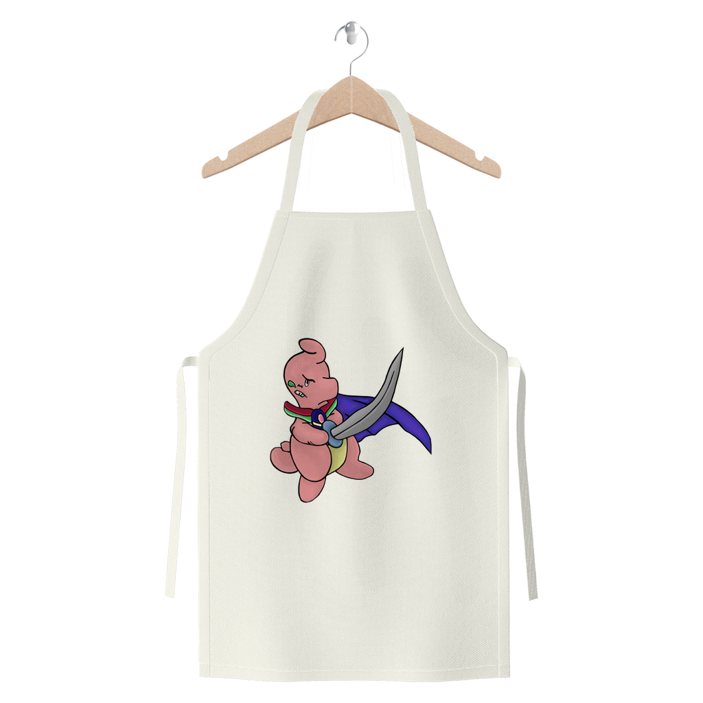 Curswordsman Premium Jersey Apron made from heavyweight cotton twill, featuring self-fabric ties and available in various colors.