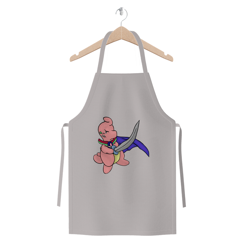 Curswordsman Premium Jersey Apron made from heavyweight cotton twill, featuring self-fabric ties and available in various colors.