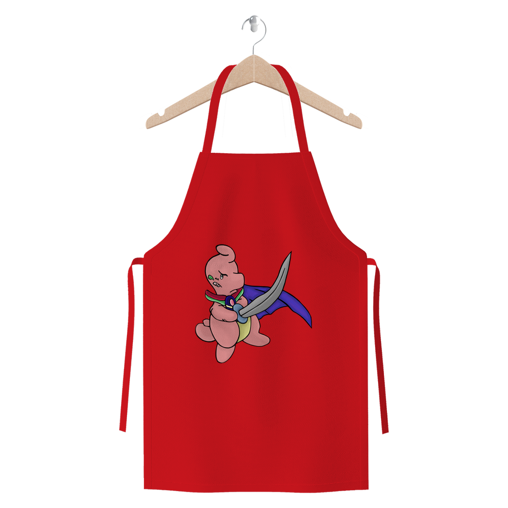 Curswordsman Premium Jersey Apron made from heavyweight cotton twill, featuring self-fabric ties and available in various colors.