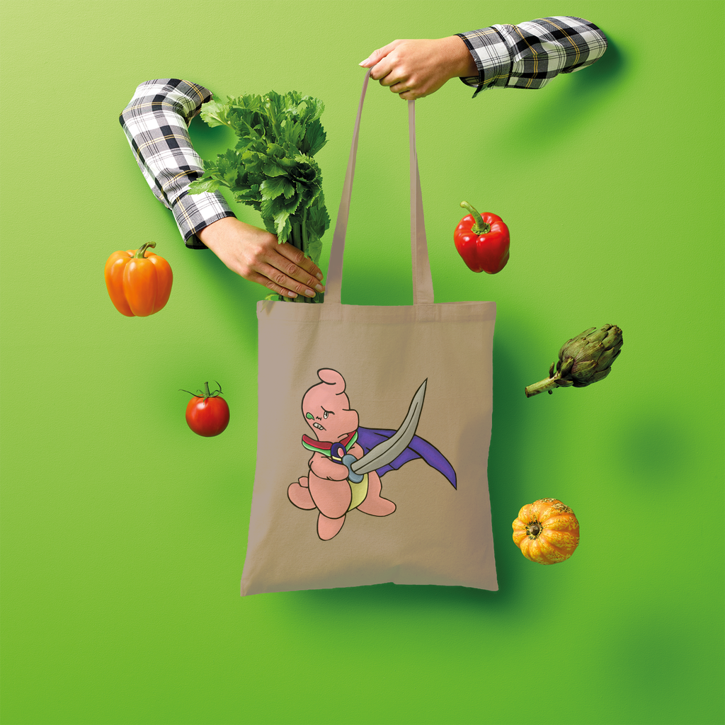 Curswordsman Shopper Tote Bag made of 100% cotton, featuring a spacious design and sturdy shoulder straps, ideal for shopping and creative prints.