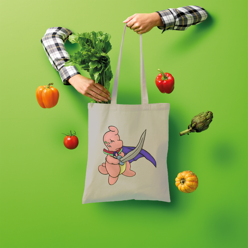 Curswordsman Shopper Tote Bag made of 100% cotton, featuring a spacious design and sturdy shoulder straps, ideal for shopping and creative prints.