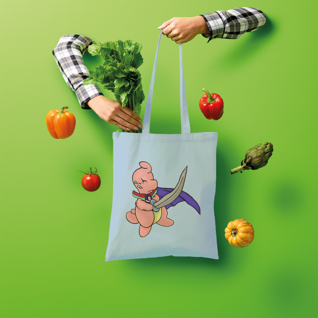 Curswordsman Shopper Tote Bag made of 100% cotton, featuring a spacious design and sturdy shoulder straps, ideal for shopping and creative prints.