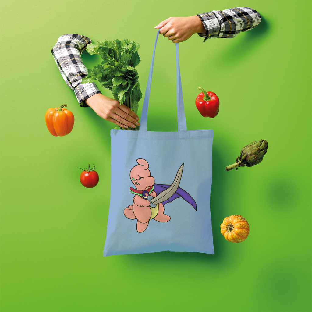 Curswordsman Shopper Tote Bag made of 100% cotton, featuring a spacious design and sturdy shoulder straps, ideal for shopping and creative prints.