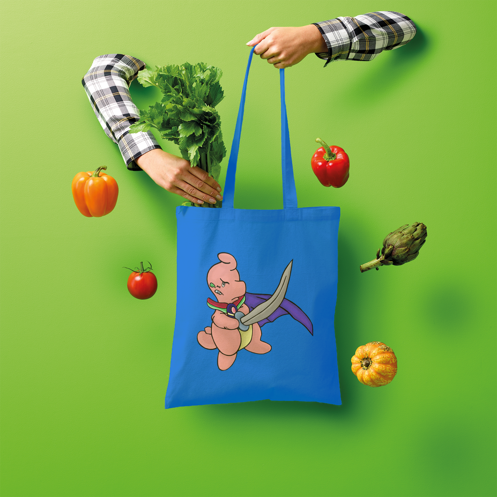 Curswordsman Shopper Tote Bag made of 100% cotton, featuring a spacious design and sturdy shoulder straps, ideal for shopping and creative prints.