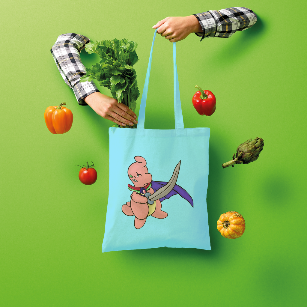 Curswordsman Shopper Tote Bag made of 100% cotton, featuring a spacious design and sturdy shoulder straps, ideal for shopping and creative prints.