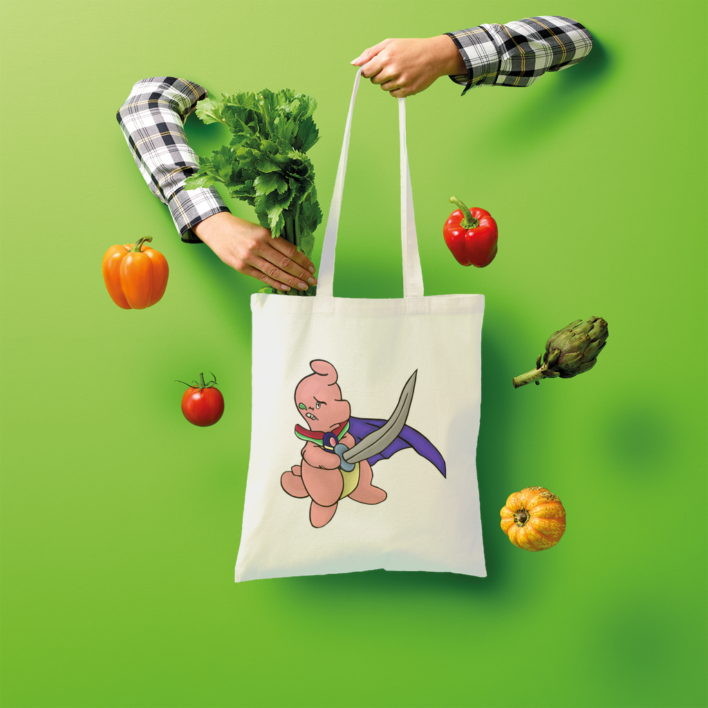 Curswordsman Shopper Tote Bag made of 100% cotton, featuring a spacious design and sturdy shoulder straps, ideal for shopping and creative prints.