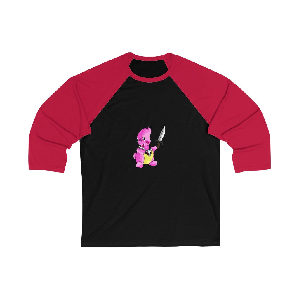 Curswordsman Unisex 3/4 Sleeve Baseball Tee featuring a stylish design with ribbed collar and vibrant printing surface.