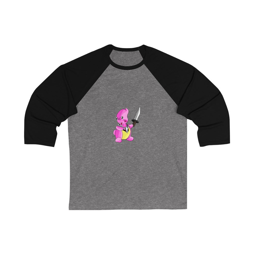 Curswordsman Unisex 3/4 Sleeve Baseball Tee featuring a stylish design with ribbed collar and vibrant printing surface.