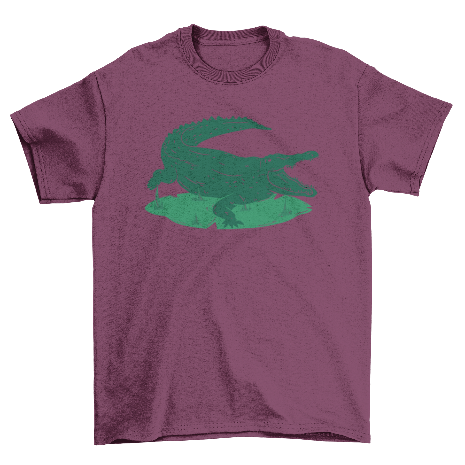 A stylish cut out t-shirt featuring a detailed crocodile illustration, perfect for casual wear.