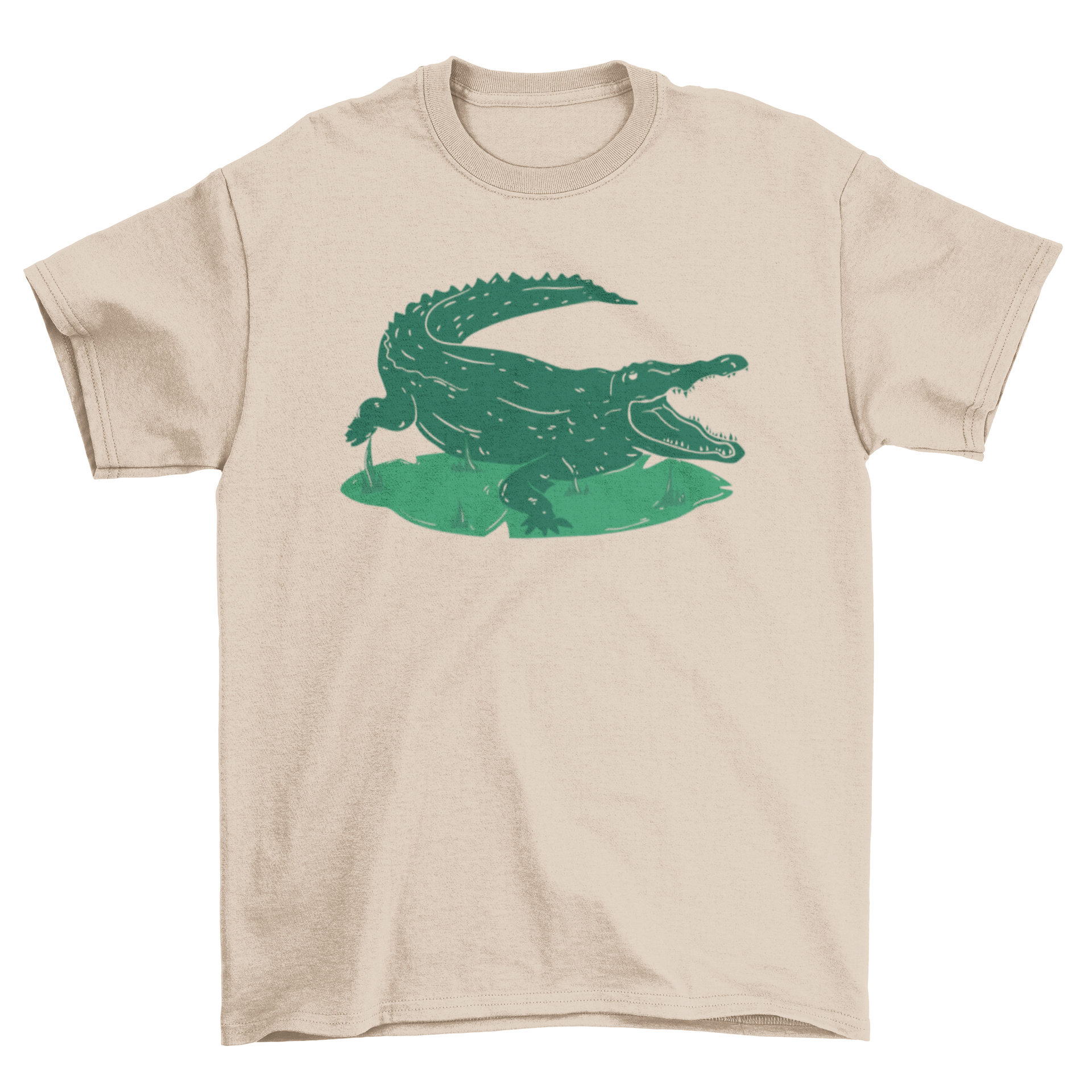 A stylish cut out t-shirt featuring a detailed crocodile illustration, perfect for casual wear.