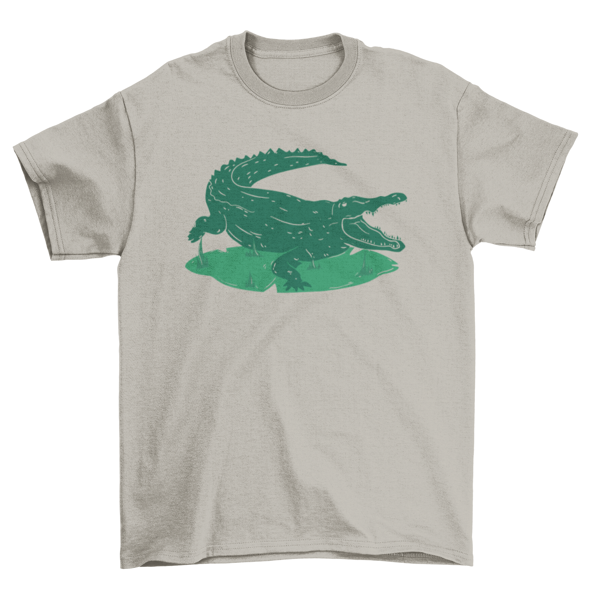 A stylish cut out t-shirt featuring a detailed crocodile illustration, perfect for casual wear.