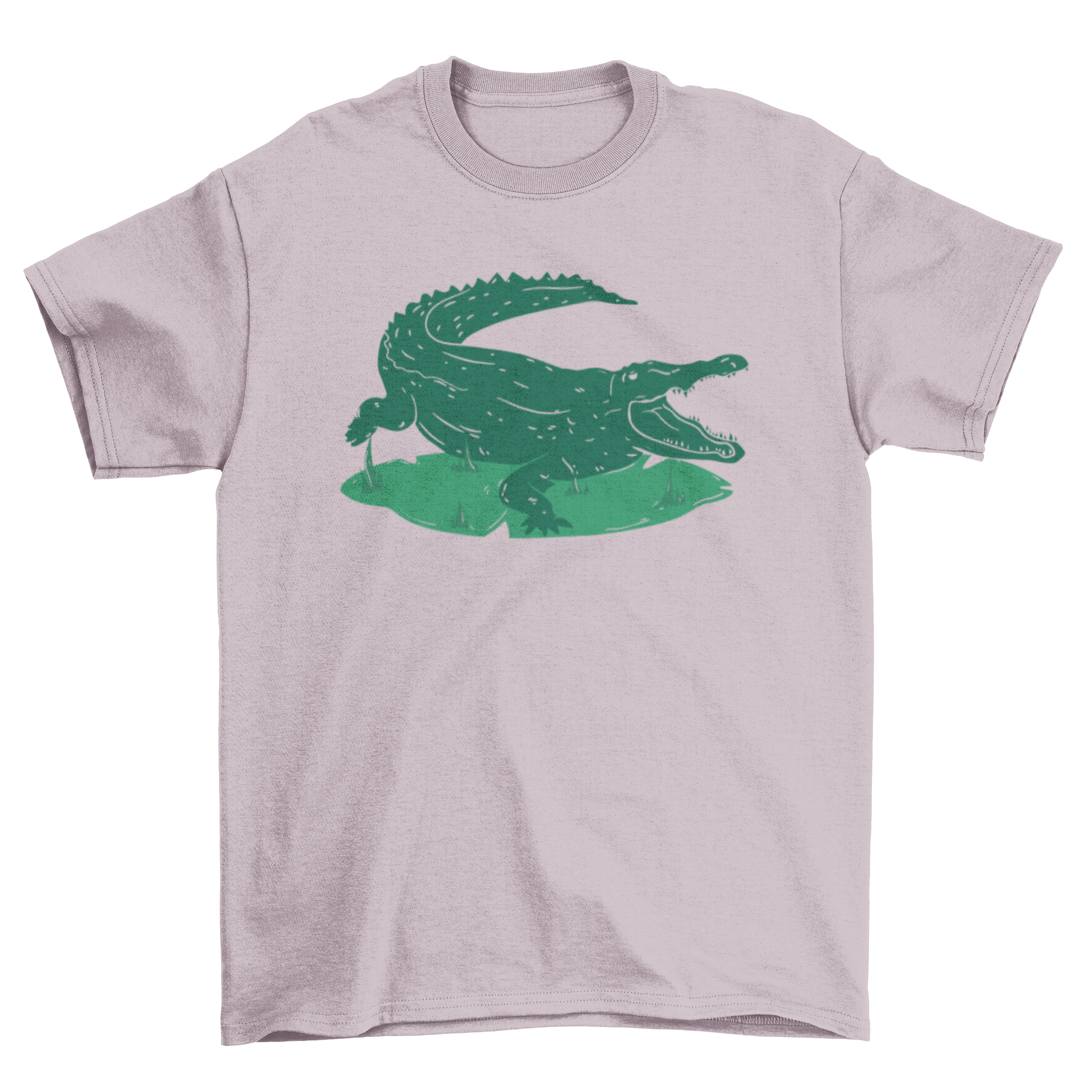 A stylish cut out t-shirt featuring a detailed crocodile illustration, perfect for casual wear.