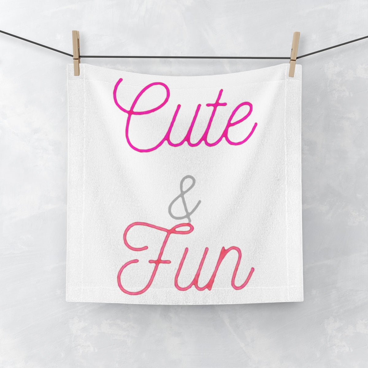 Cute and Fun Face Towel featuring a customizable polyester front and soft cotton back, ideal for personal or gift use.