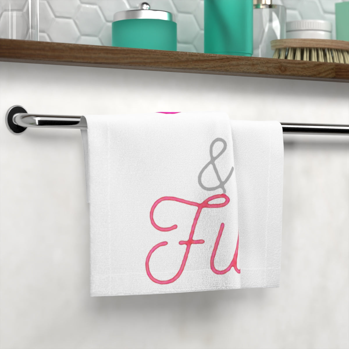 Cute and Fun Face Towel featuring a customizable polyester front and soft cotton back, ideal for personal or gift use.