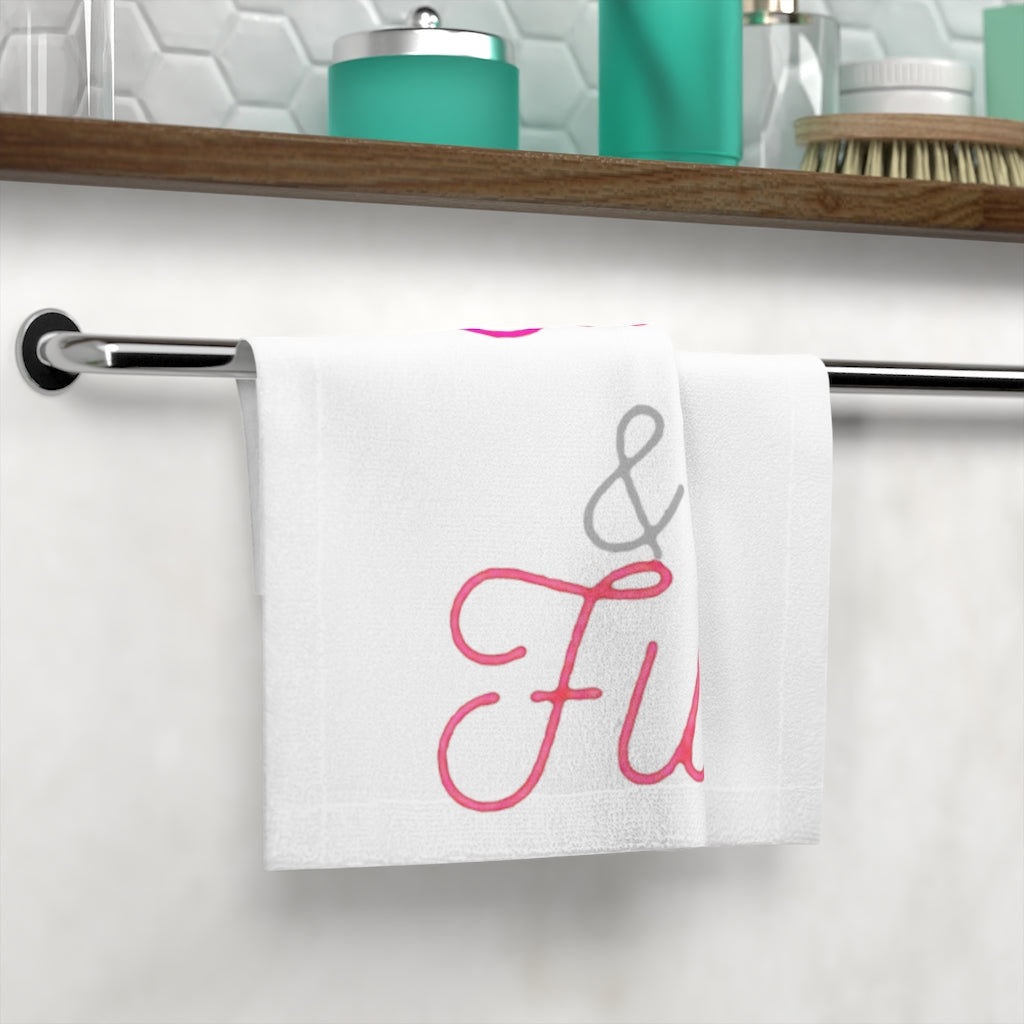 A colorful and customizable Cute and Fun Face Towel featuring a soft polyester front and absorbent cotton back, ideal for personal designs.