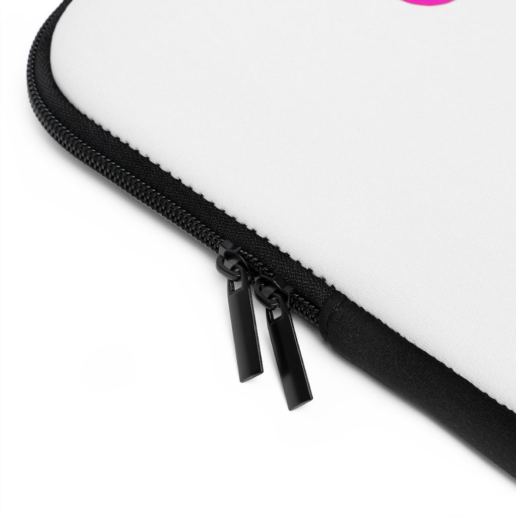 Cute and Fun Laptop Sleeve featuring a customizable front and black polyester back, designed for protection and style.