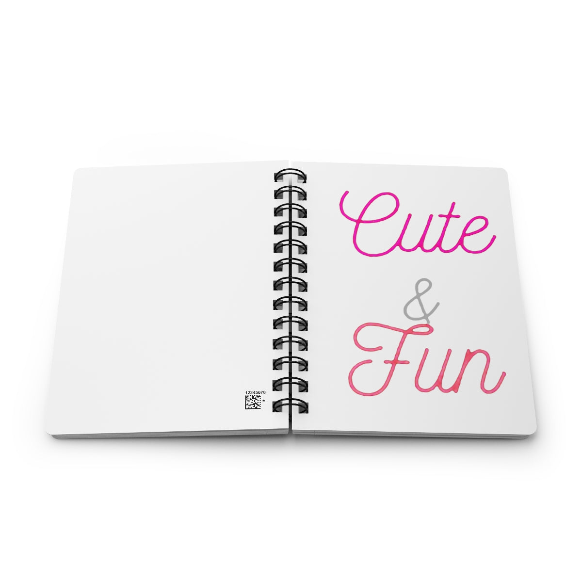 Cute and Fun Spiral Bound Journal with a glossy laminated cover, featuring colorful designs and lined pages for writing.