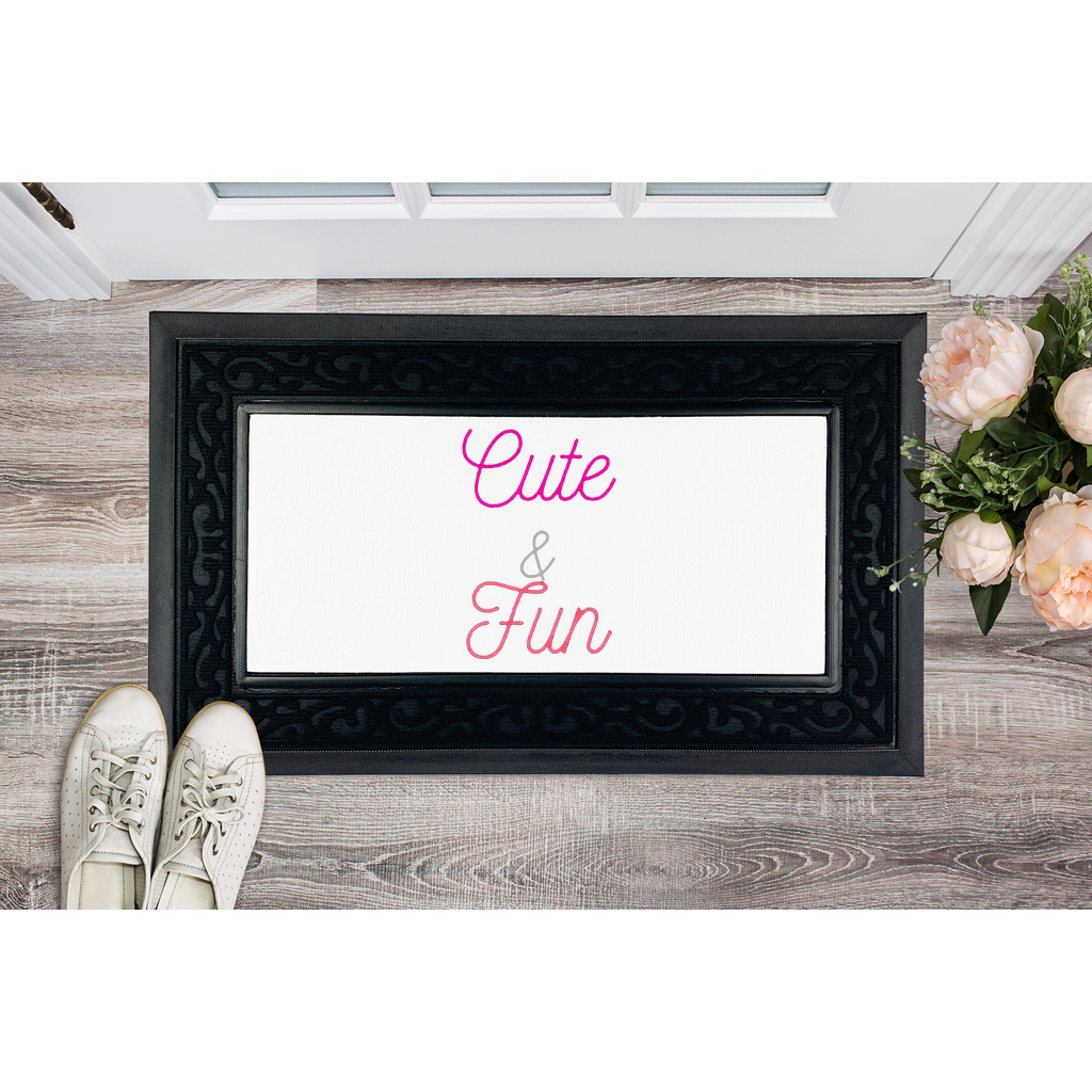 Cute and Fun Sublimation Heavy Duty Door Mat with a stylish fabric brush border and non-slip rubber base, perfect for personalized home decor.