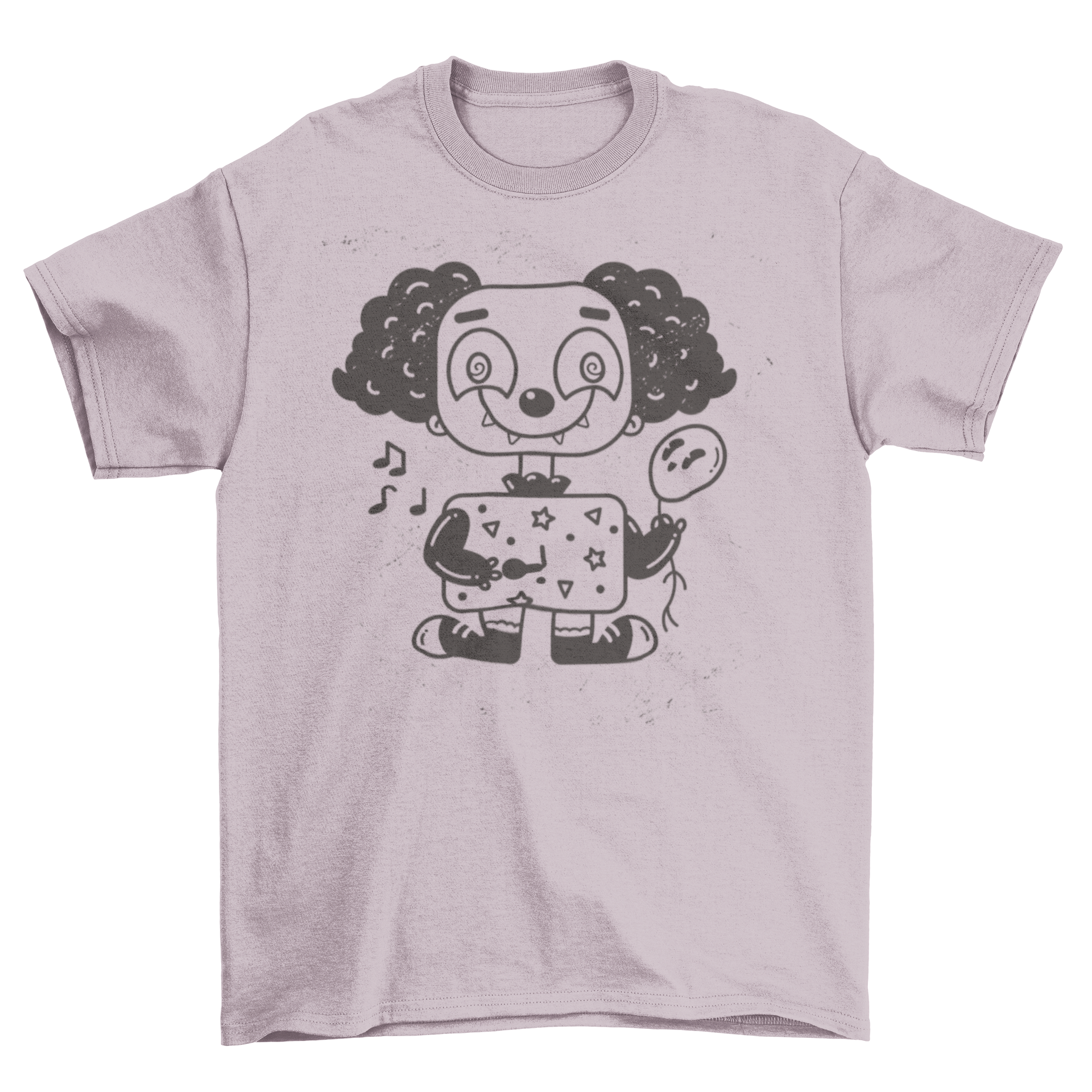 A cute clown t-shirt featuring a whimsical clown design, perfect for casual wear.