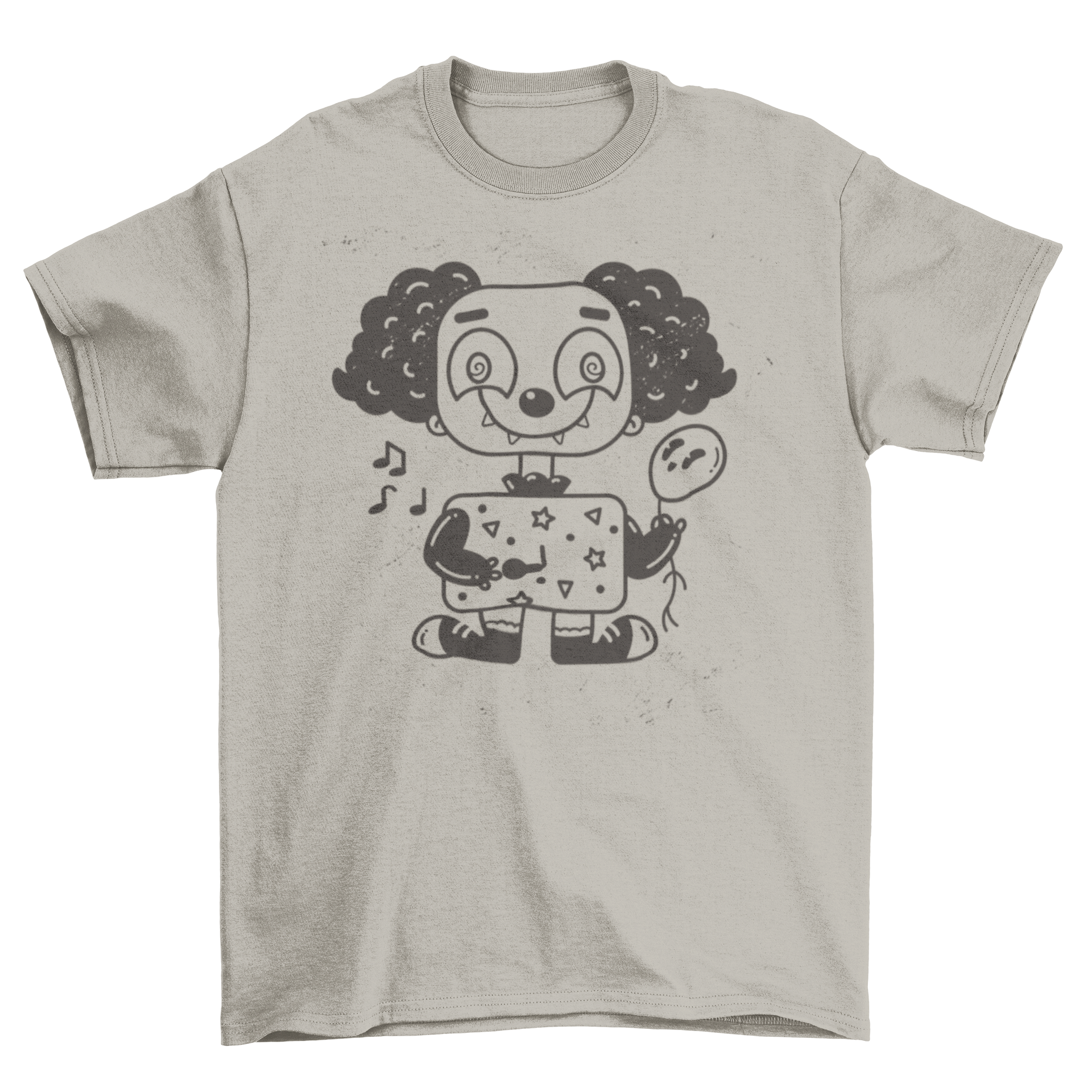 A cute clown t-shirt featuring a whimsical clown design, perfect for casual wear.