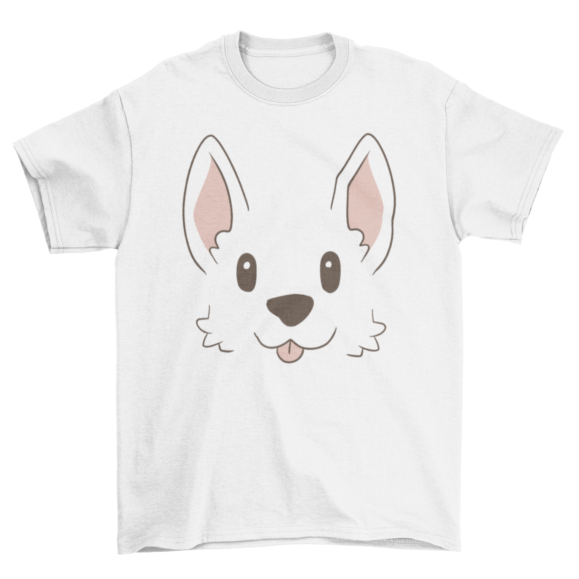 Cute Corgi Face T-shirt featuring an adorable Welsh Corgi design, perfect for dog lovers.